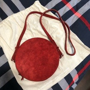 COS suede round crossbow bag